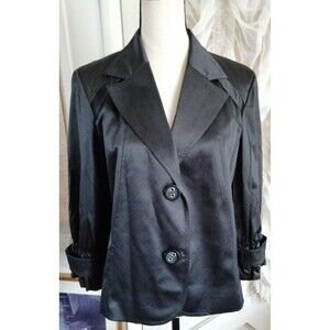 New Maestro Women Black Blazer Jacket Size L $119 Career Office School
